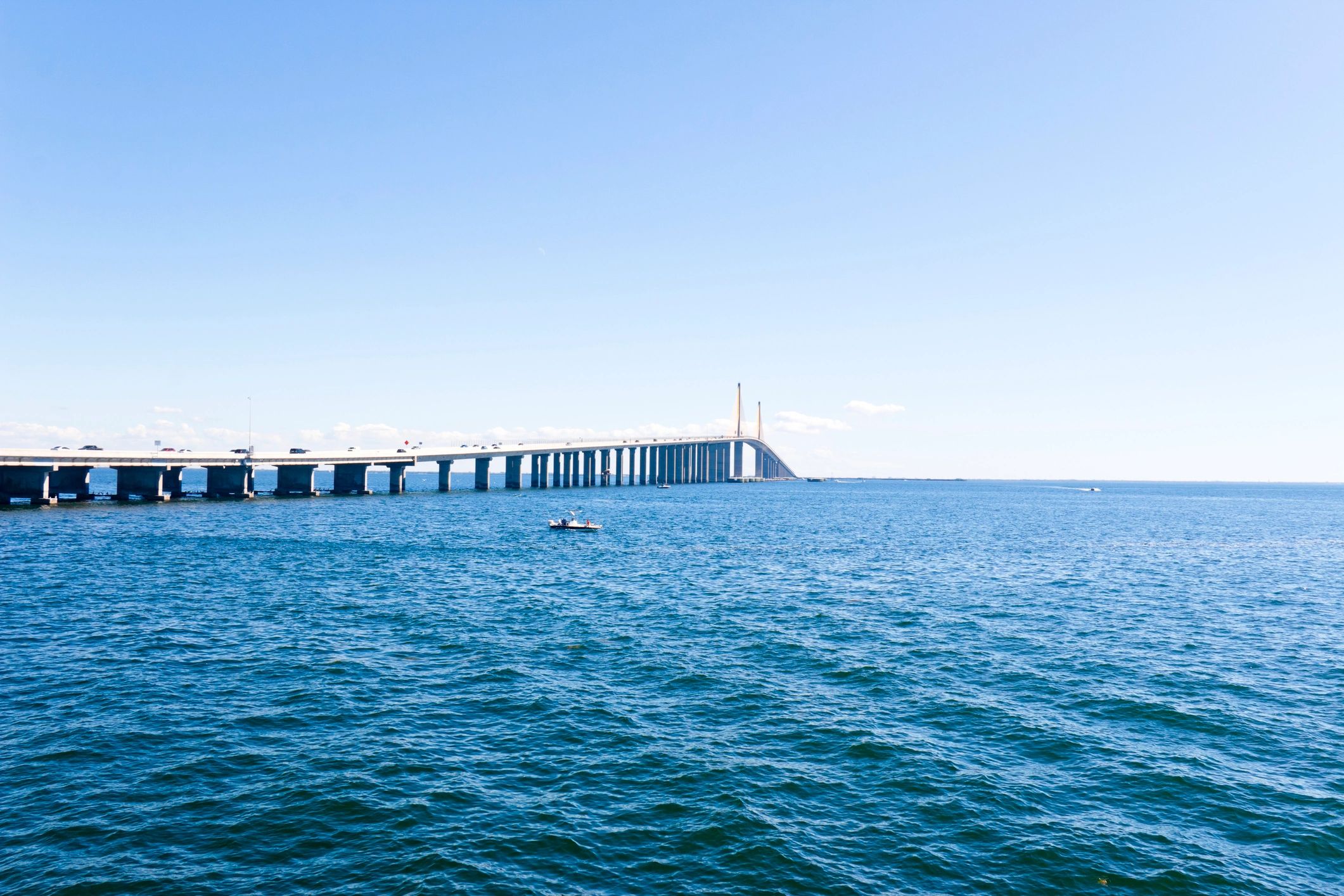 The Sunshine Skyway Bridge over Tampa Bay near Southshore