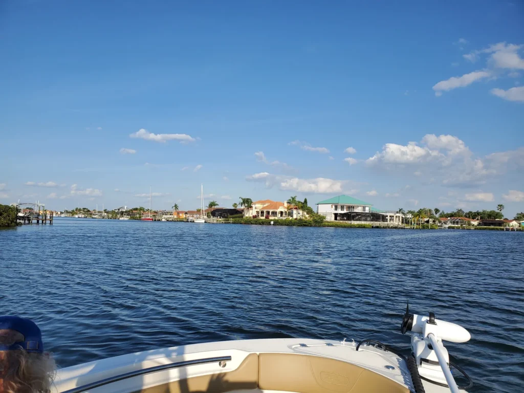 Apollo Beach canal waterfront homes seen from the water