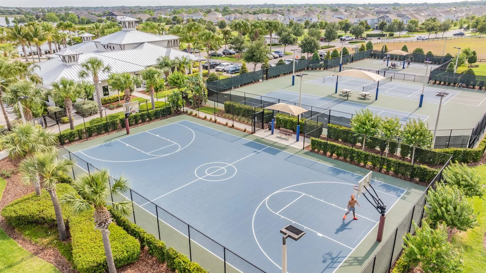 Basketball courts at Covington Park in Apollo Beach, Florida
