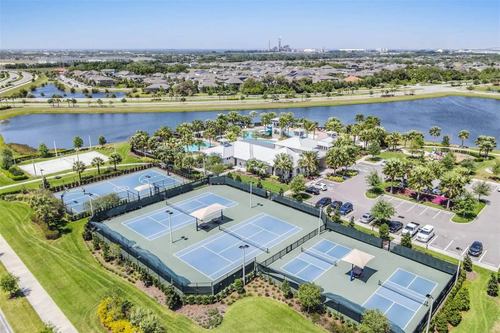Tennis courts at Covington Park in Apollo Beach, Florida