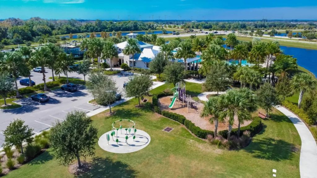 Aerial view of the Waterset community in Apollo Beach, Florida