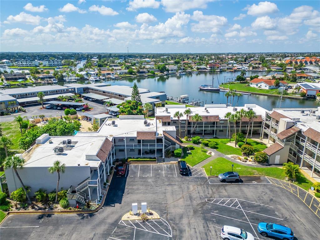 Aerial view of Anchor Point and the canals