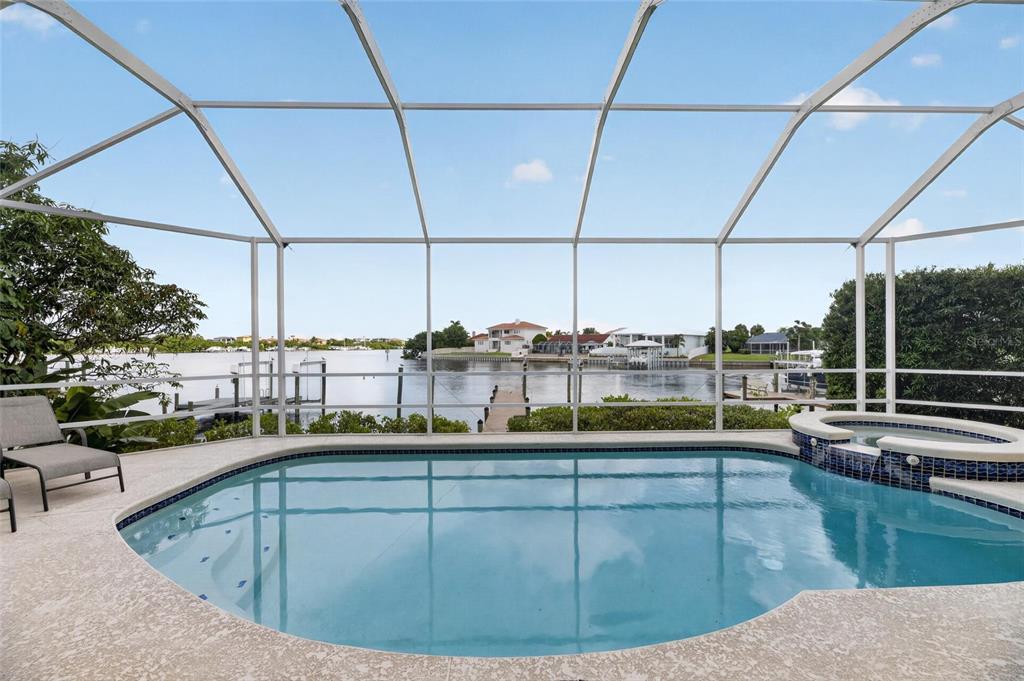 Heated pool and spa under the screen enclosure
