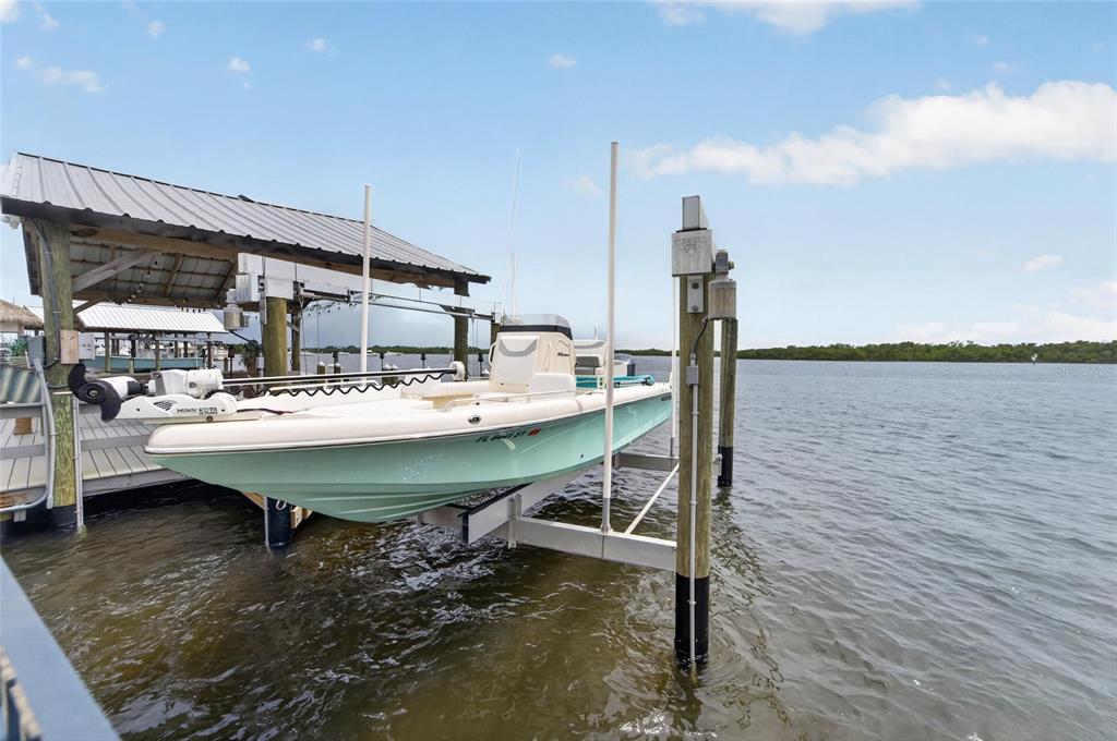 2025 dock with 16,000-pound boat lift at 3422 W Shell Point Road