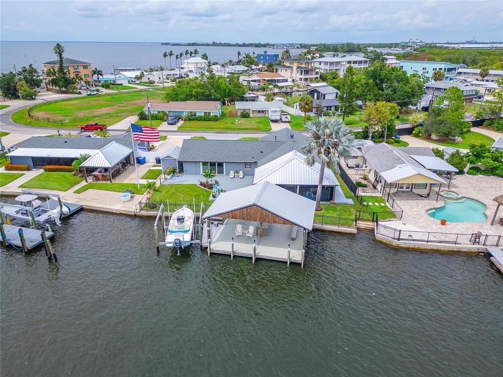 Aerial view of Shell Point canals leading to Tampa Bay