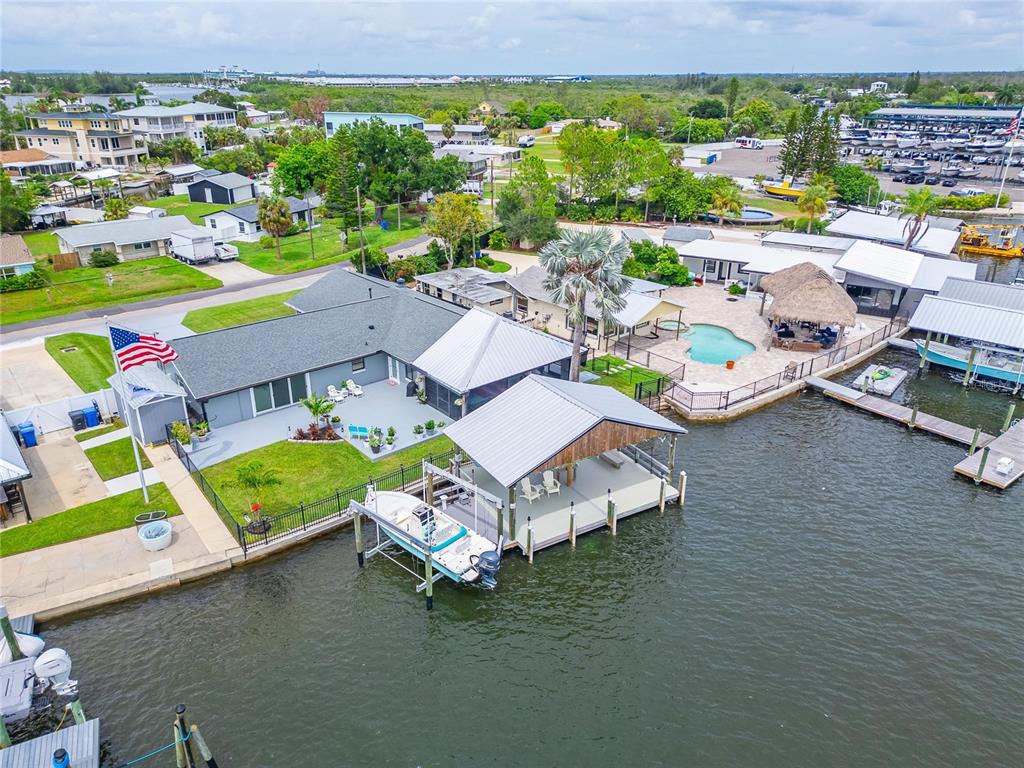 Aerial view of Shell Point and the route to open water