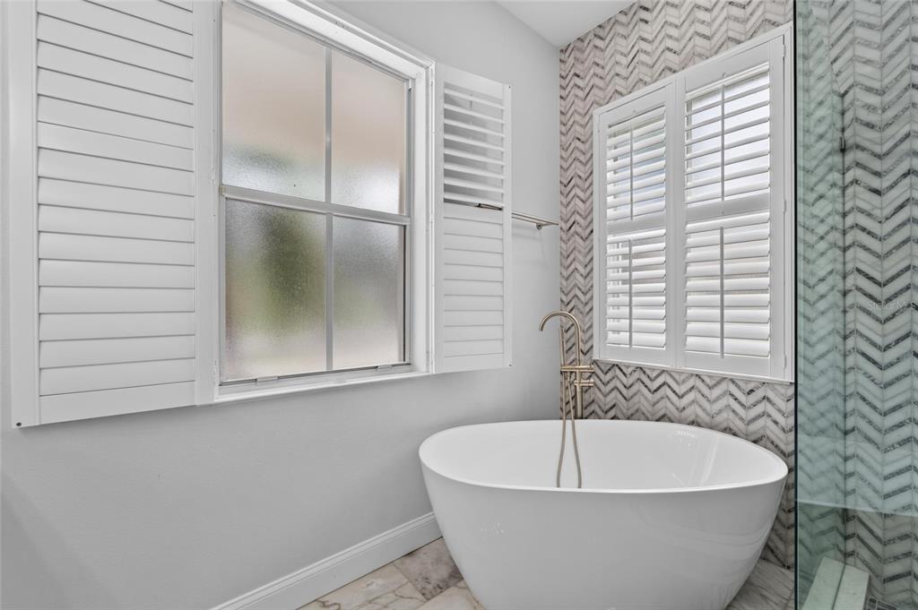Soaking tub in the primary bath