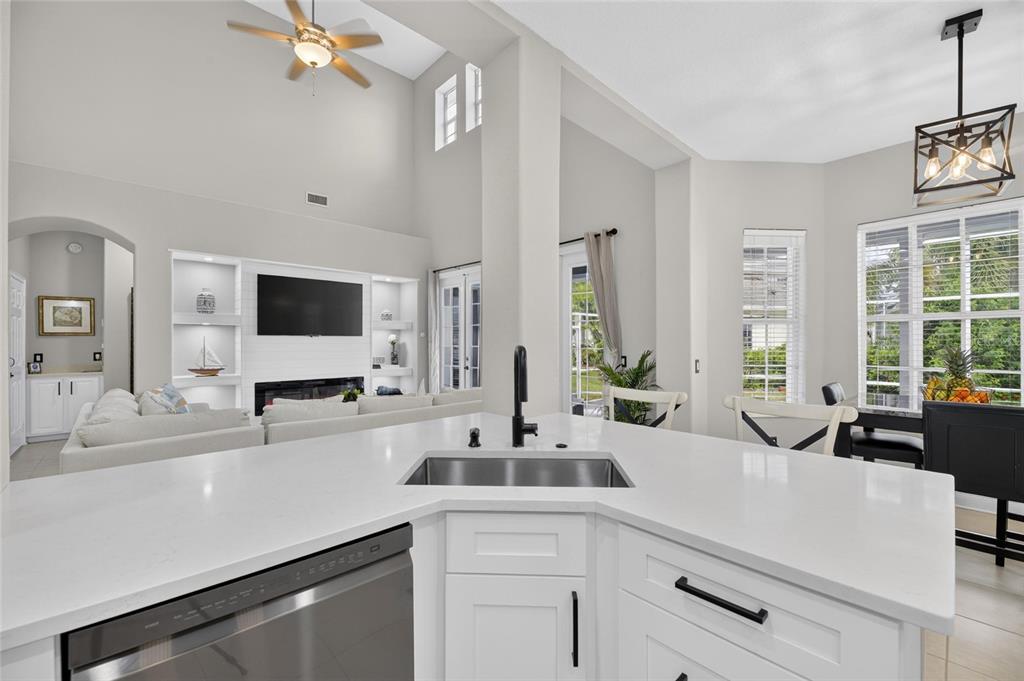 Kitchen open to the family room