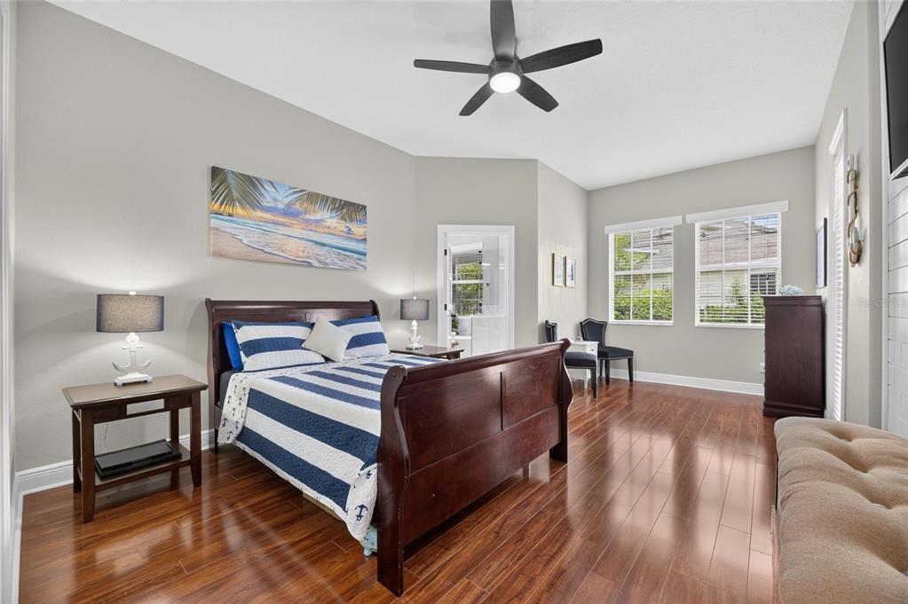 First-floor primary suite
