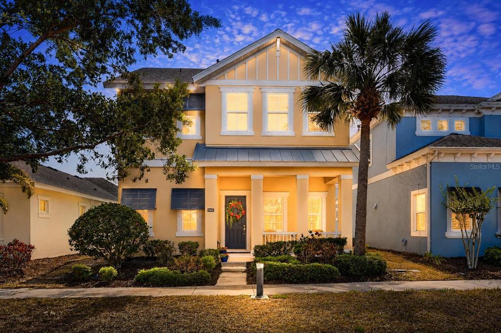 Front of 508 Winterside Drive at dusk, MiraBay, Apollo Beach