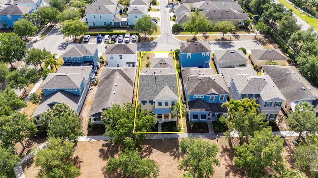 Aerial view of the neighborhood