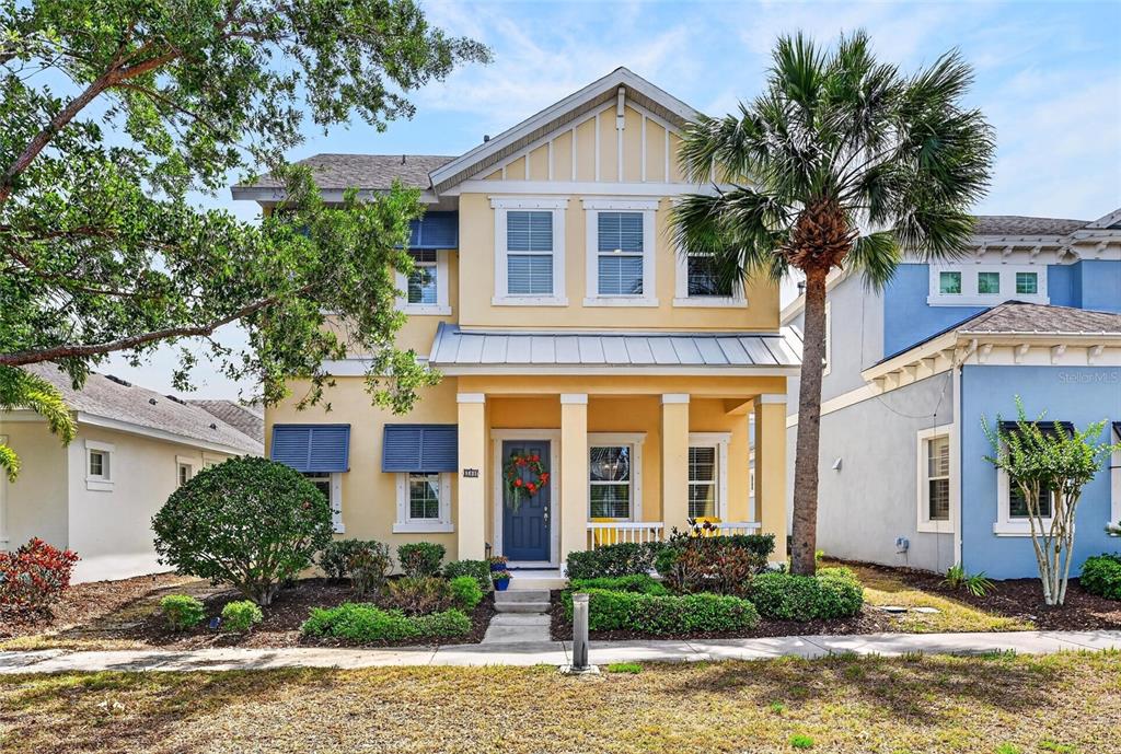 Coastal-style front porch