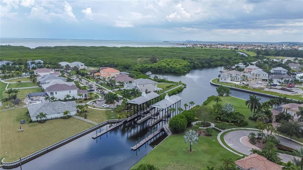 Aerial view of MiraBay waterways