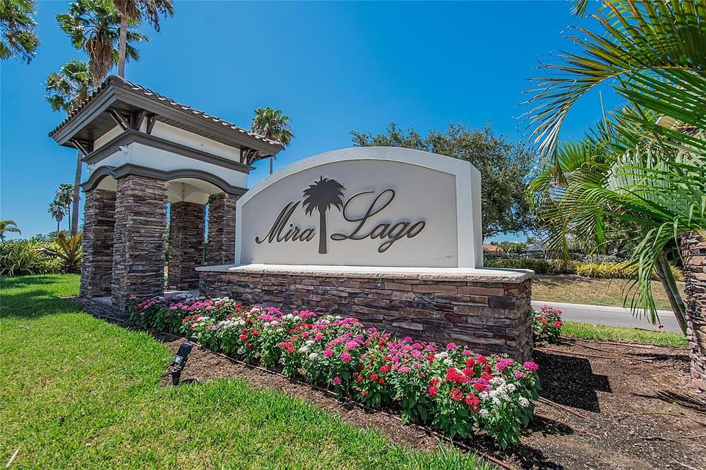 Mira Lago community entrance sign in Ruskin, Florida