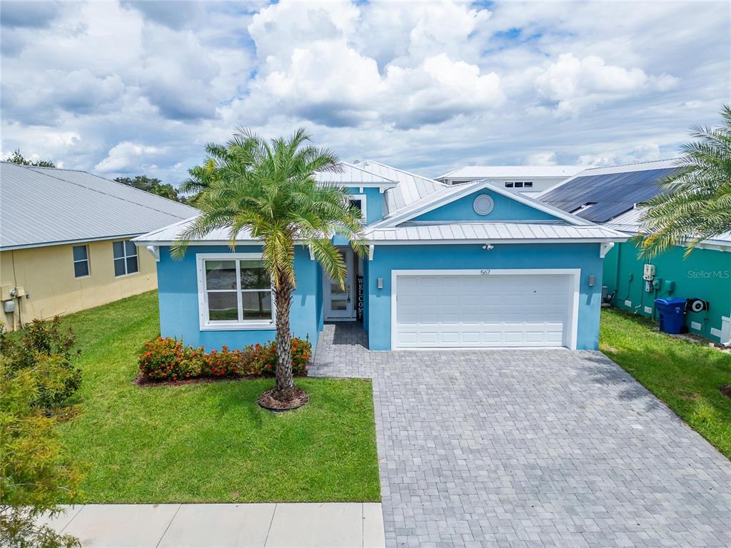 Aerial view of 567 Bimini Bay Boulevard in gated Bimini Bay