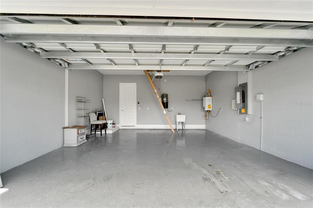 Garage with epoxy floor