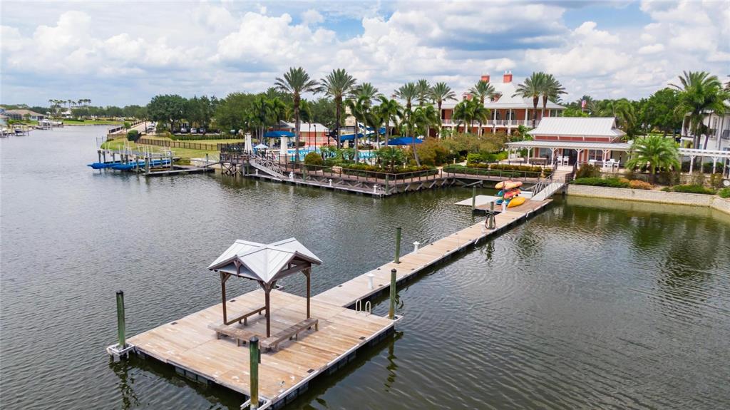 Dock with walking panels and boat lift