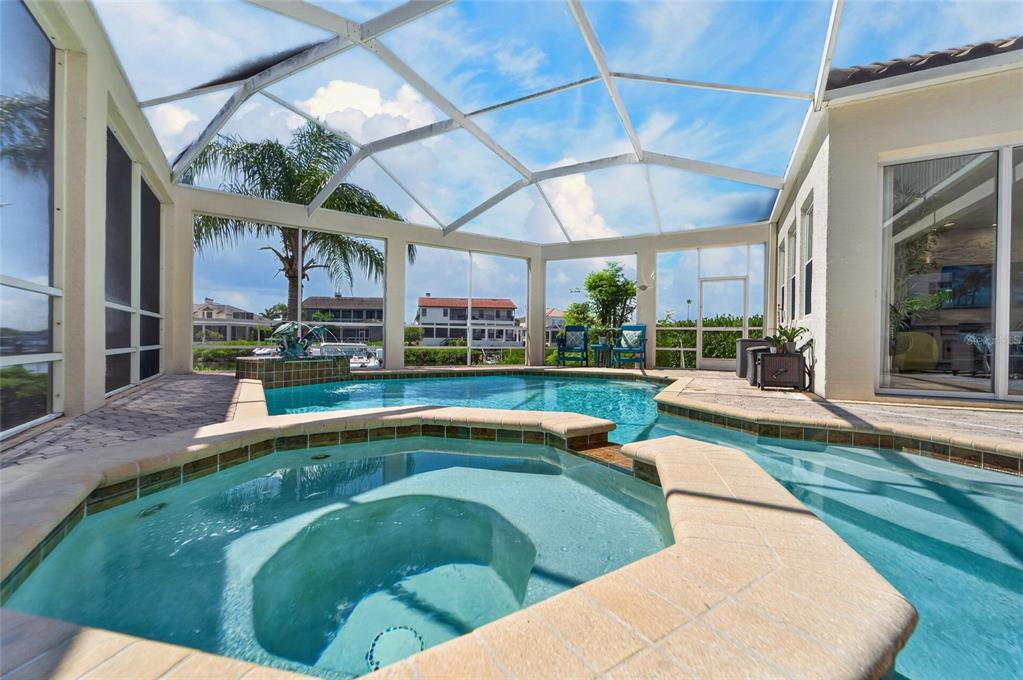 Heated saltwater pool and spa at 6203 Marbella Boulevard
