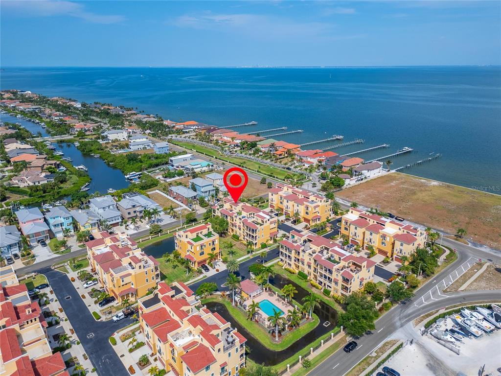 Aerial view of Brisa Del Mar and Tampa Bay