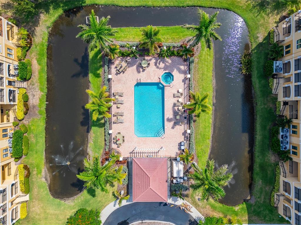 Aerial view of the community pool