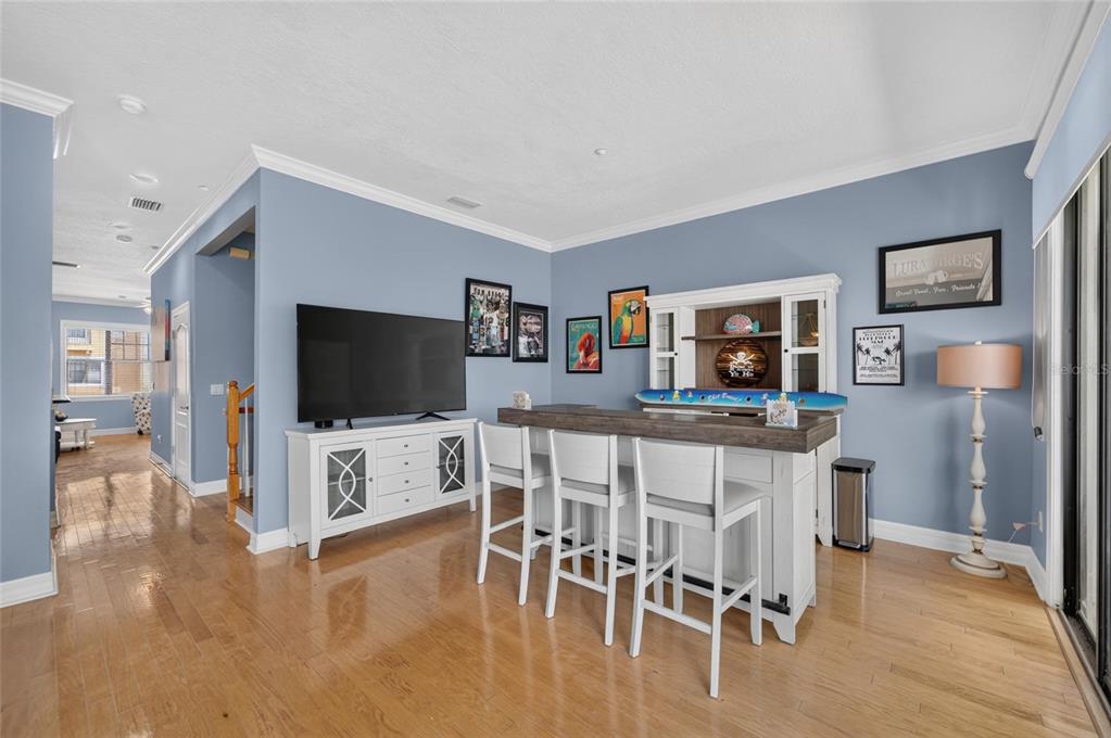 Open living and dining area