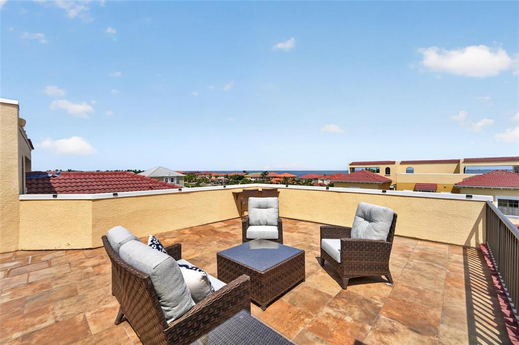 Tiled fourth-floor roof patio
