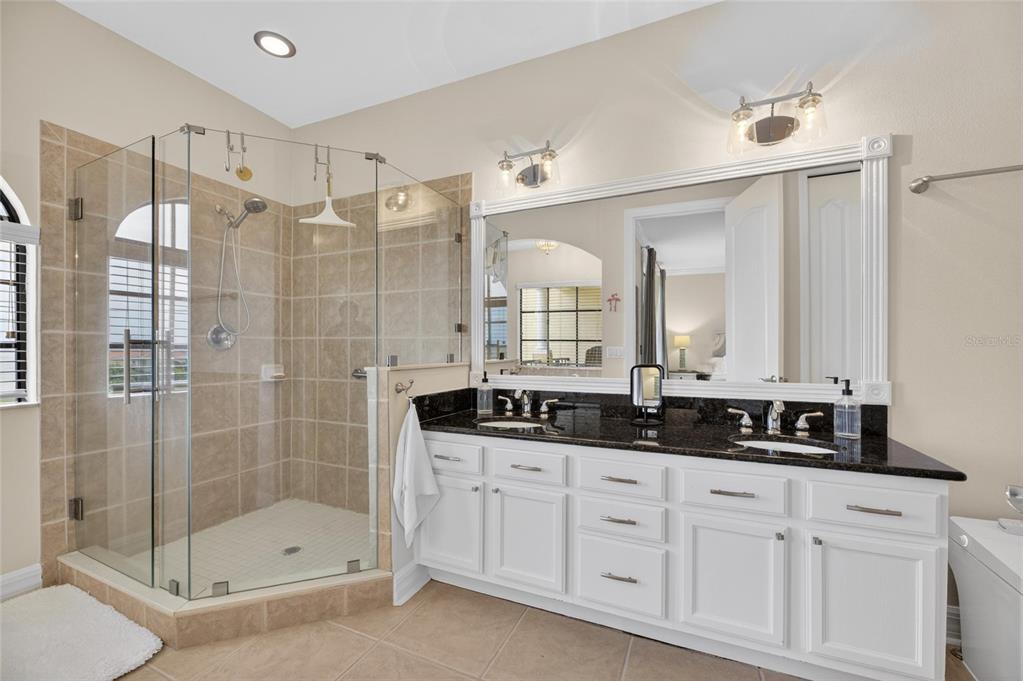 Primary bath with soaking tub and walk-in shower