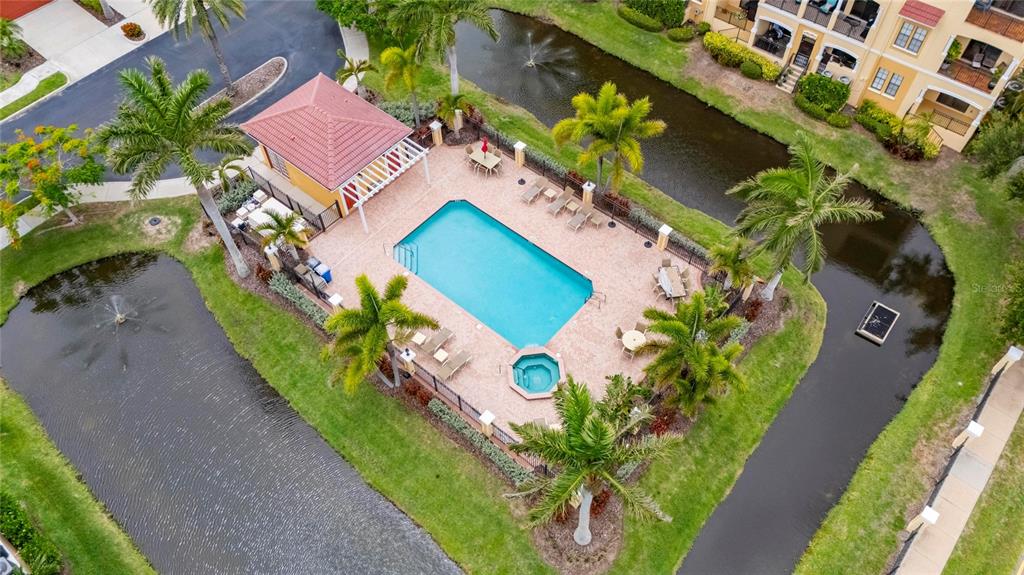 Community pool near the front door