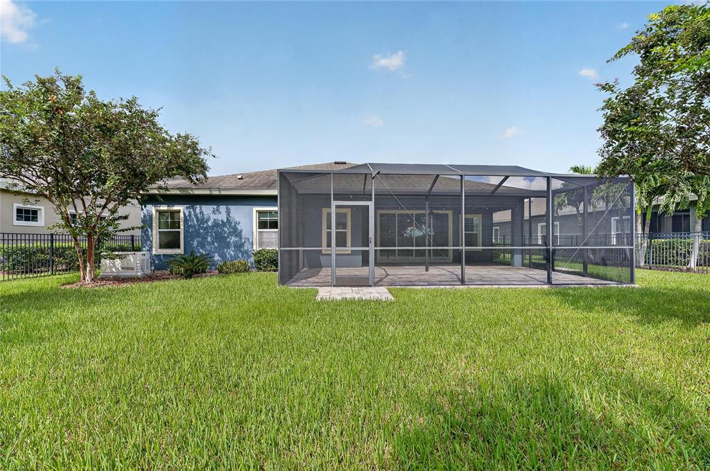 Fenced backyard
