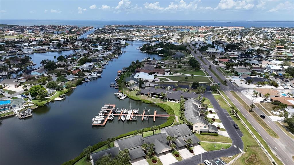 Aerial view toward Tampa Bay