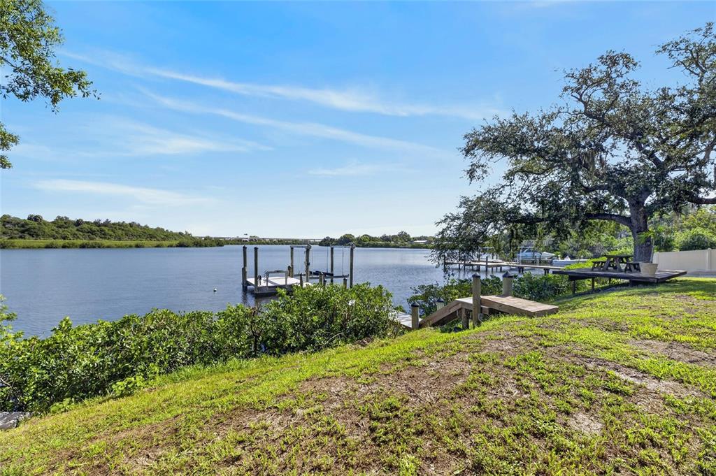 View of the Palm River from the backyard at 6712 Myrna Drive