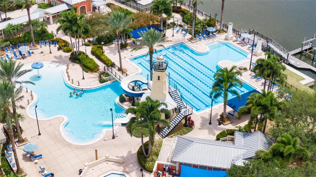 MiraBay community resort-style pool and clubhouse, Apollo Beach