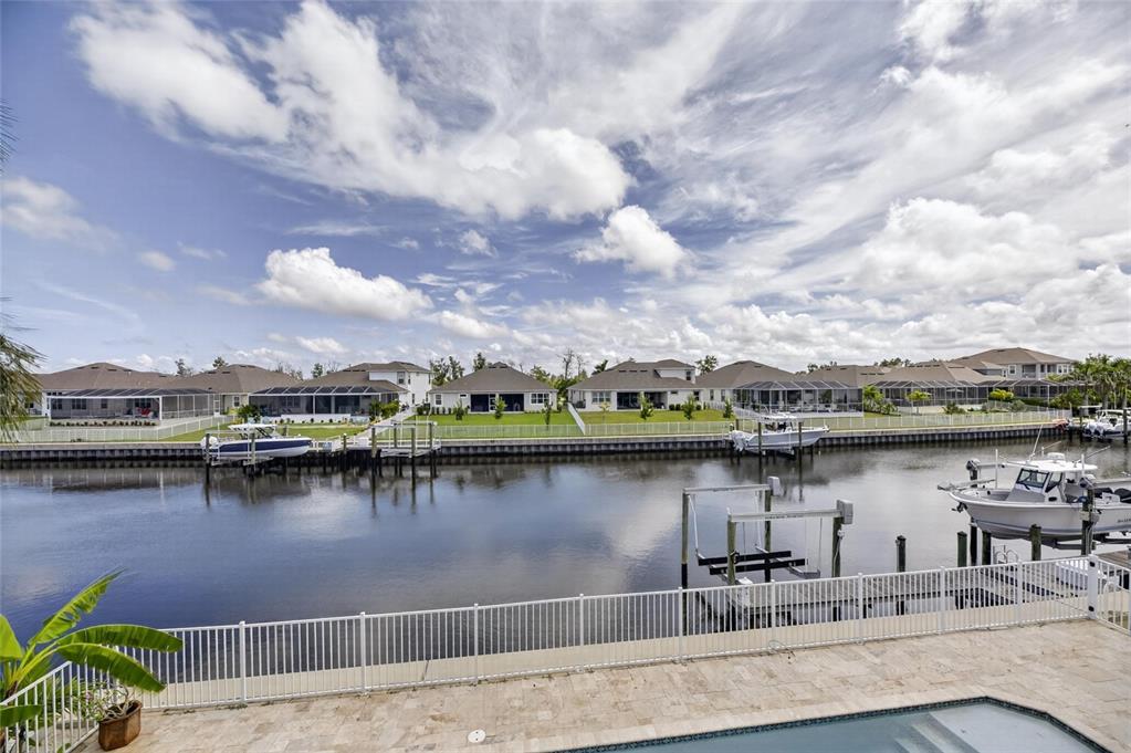 Biscayne Canal view from the dock at 715 Islebay Drive with direct Tampa Bay access