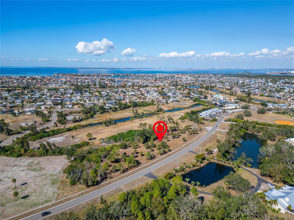Aerial view of the 3.29-acre parcel at 819 Golf and Sea Boulevard, Apollo Beach