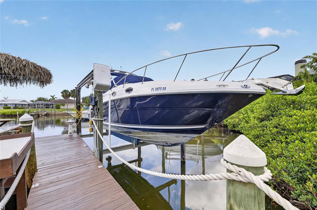 Dock with 10,000-pound boat lift on the Shagos Bay canal