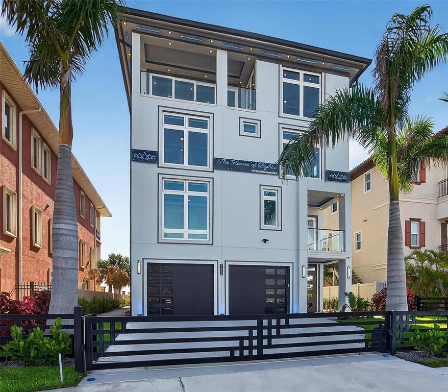 Front of 9600 Gulf Boulevard, a 2025 modern coastal home in Treasure Island FL