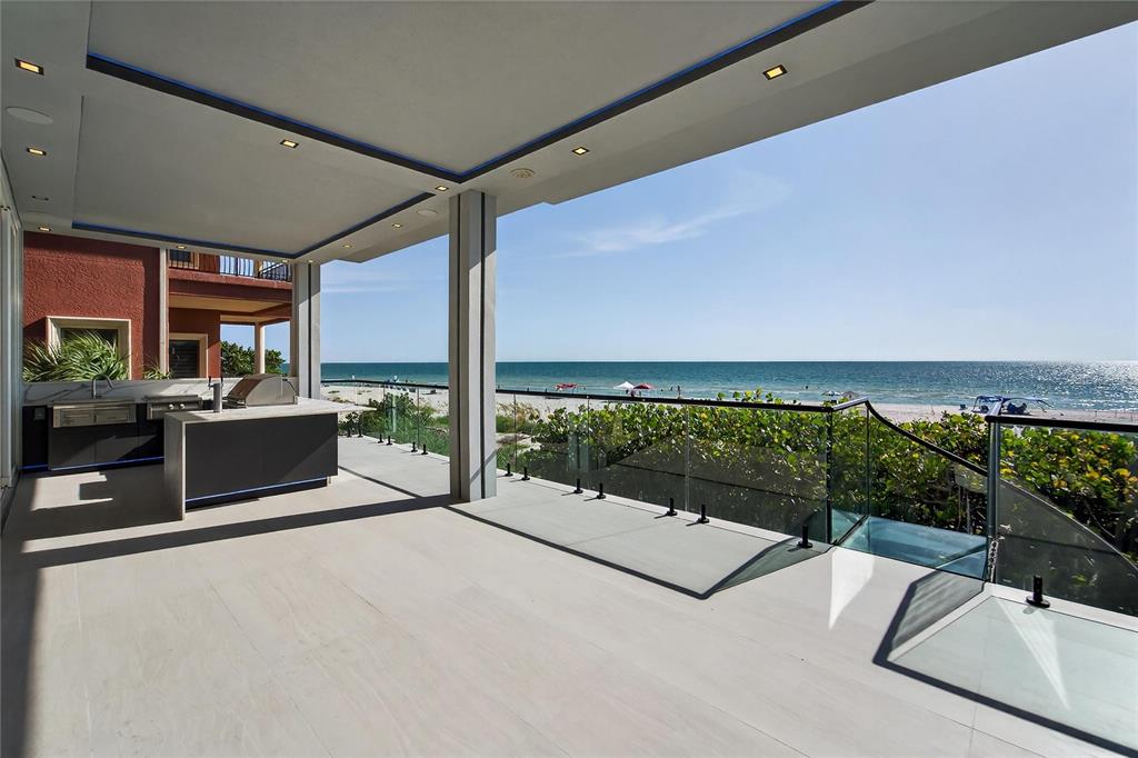 Gulf view from the main living floor, 18 feet above sea level, at 9600 Gulf Boulevard
