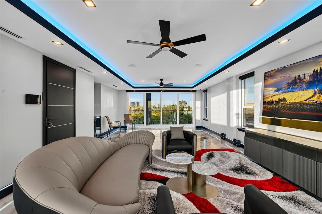 Third floor living room at 9600 Gulf Boulevard