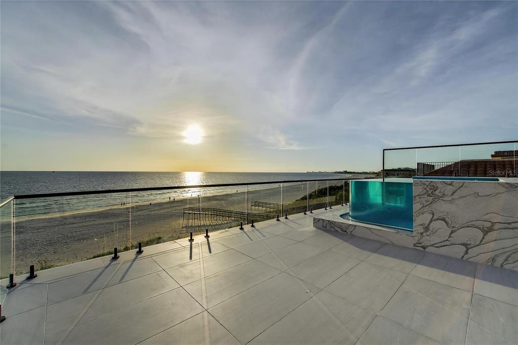 Sunset over the Gulf from the rooftop at 9600 Gulf Boulevard