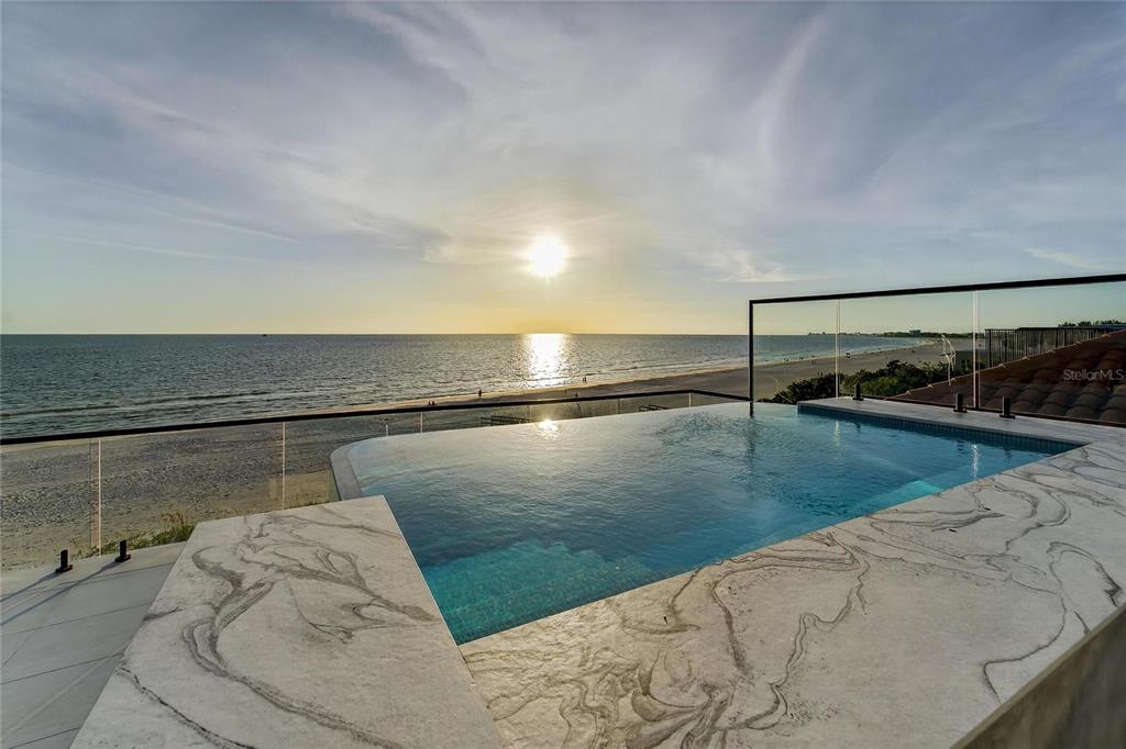 Rooftop pool and lounge area at 9600 Gulf Boulevard, Treasure Island